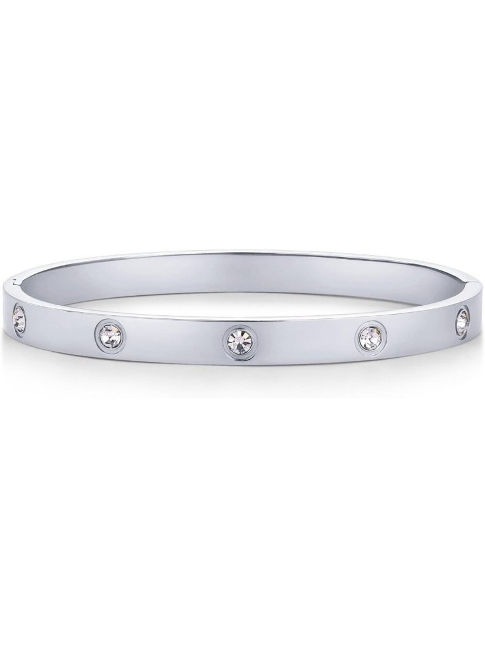 Waterproof Gold Plated Bangle Bracelet for Women with Sparkling Cubic Zirconia
